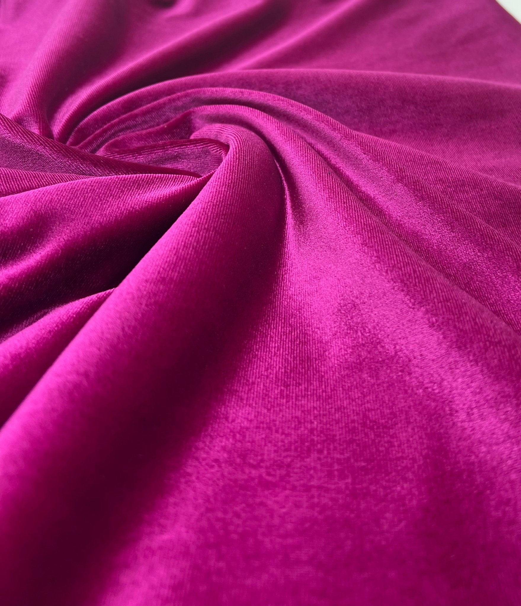 Magenta Plain Velour Spandex Stretch Fabric - T9 Fabrics